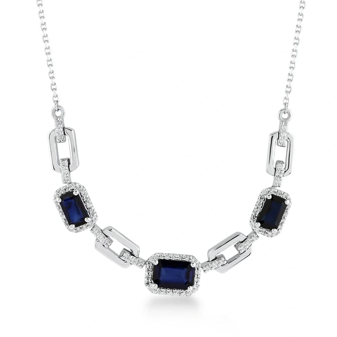قلادة مرصعة بالالماس و حجر الزفير 0.25 قيراط